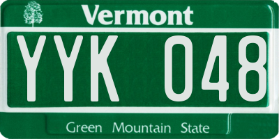 VT license plate YYK048