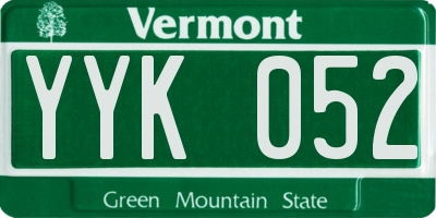 VT license plate YYK052
