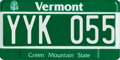 VT license plate YYK055
