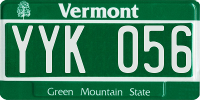 VT license plate YYK056