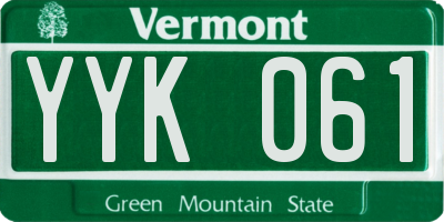 VT license plate YYK061