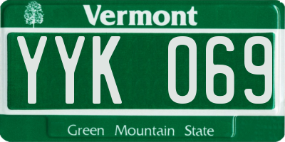 VT license plate YYK069