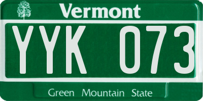 VT license plate YYK073