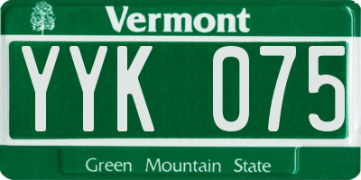 VT license plate YYK075