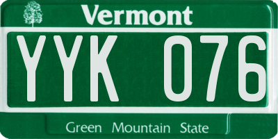 VT license plate YYK076
