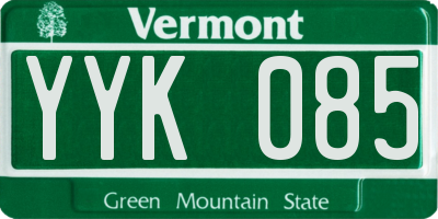 VT license plate YYK085