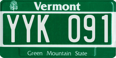 VT license plate YYK091