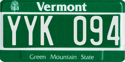 VT license plate YYK094