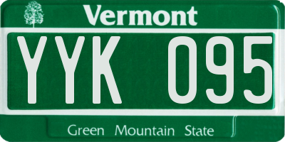 VT license plate YYK095