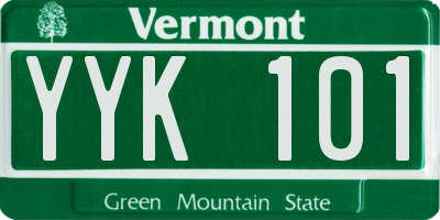 VT license plate YYK101