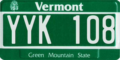 VT license plate YYK108