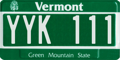 VT license plate YYK111