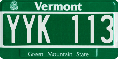 VT license plate YYK113