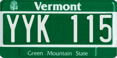 VT license plate YYK115