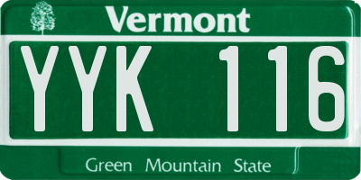 VT license plate YYK116