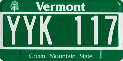 VT license plate YYK117