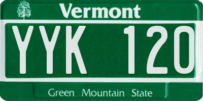 VT license plate YYK120