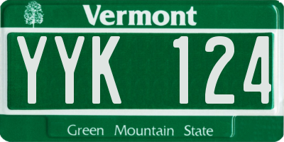 VT license plate YYK124