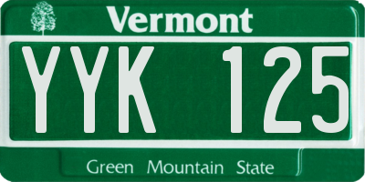 VT license plate YYK125