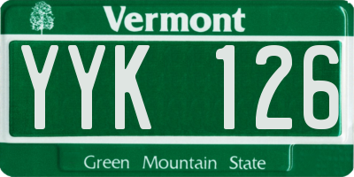 VT license plate YYK126