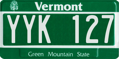 VT license plate YYK127