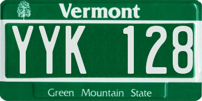 VT license plate YYK128