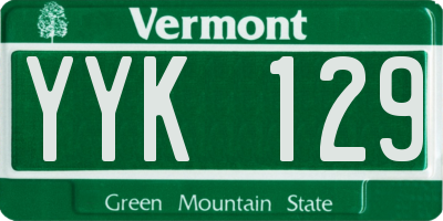 VT license plate YYK129