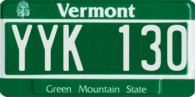 VT license plate YYK130