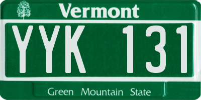 VT license plate YYK131