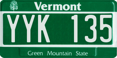 VT license plate YYK135