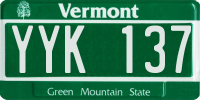 VT license plate YYK137