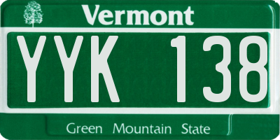 VT license plate YYK138