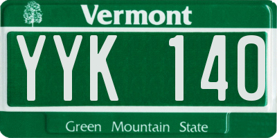 VT license plate YYK140