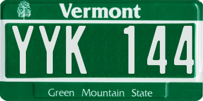 VT license plate YYK144