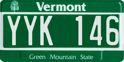 VT license plate YYK146