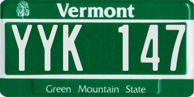VT license plate YYK147