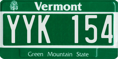 VT license plate YYK154