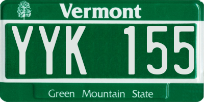 VT license plate YYK155