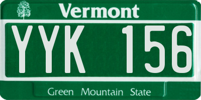 VT license plate YYK156