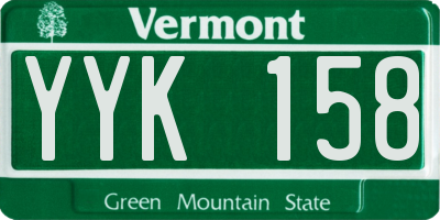 VT license plate YYK158
