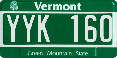 VT license plate YYK160