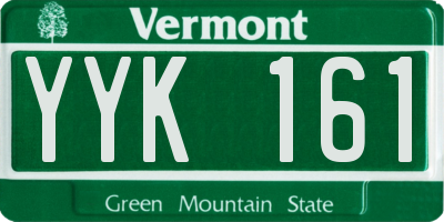 VT license plate YYK161