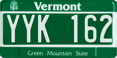 VT license plate YYK162