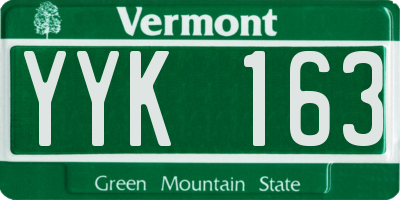 VT license plate YYK163