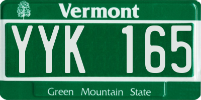 VT license plate YYK165