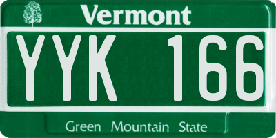 VT license plate YYK166