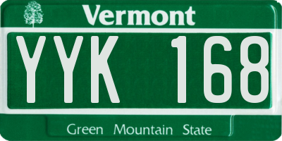 VT license plate YYK168