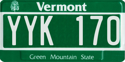 VT license plate YYK170