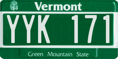 VT license plate YYK171