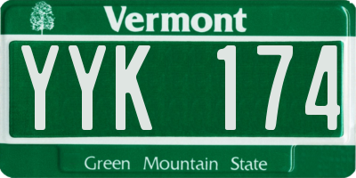 VT license plate YYK174